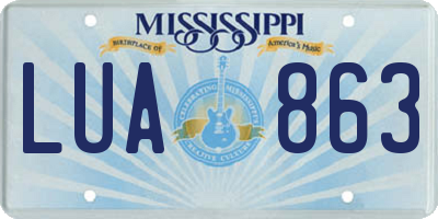 MS license plate LUA863