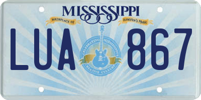 MS license plate LUA867