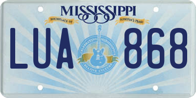 MS license plate LUA868