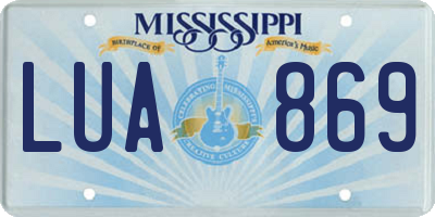 MS license plate LUA869
