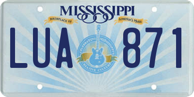 MS license plate LUA871