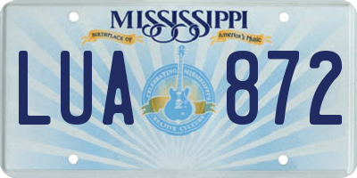 MS license plate LUA872