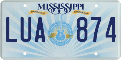MS license plate LUA874