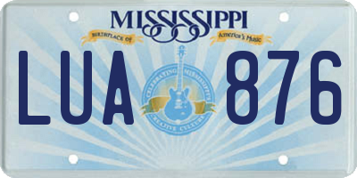 MS license plate LUA876