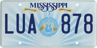 MS license plate LUA878