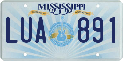 MS license plate LUA891