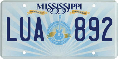 MS license plate LUA892