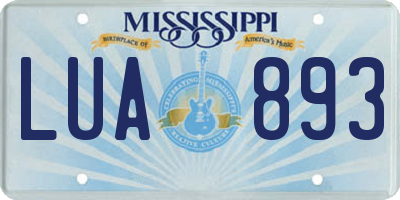 MS license plate LUA893