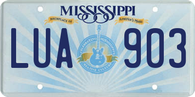 MS license plate LUA903