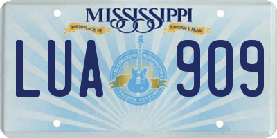 MS license plate LUA909