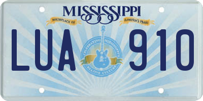 MS license plate LUA910