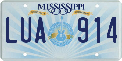 MS license plate LUA914