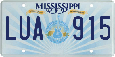 MS license plate LUA915