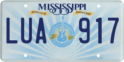 MS license plate LUA917