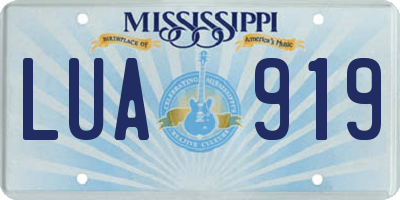 MS license plate LUA919
