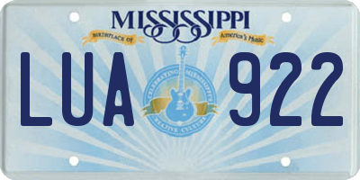 MS license plate LUA922
