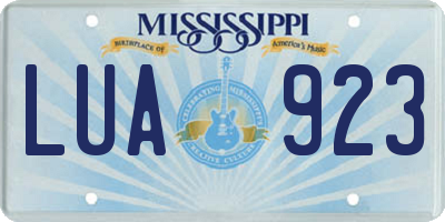 MS license plate LUA923