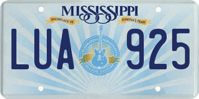 MS license plate LUA925