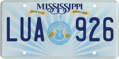 MS license plate LUA926