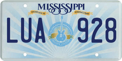 MS license plate LUA928