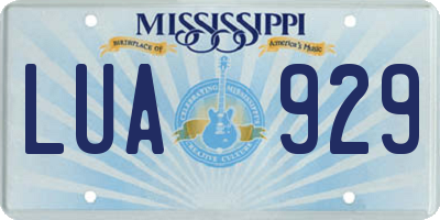 MS license plate LUA929