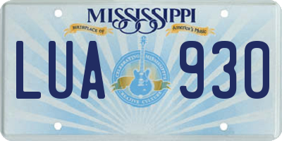 MS license plate LUA930