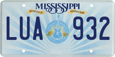 MS license plate LUA932