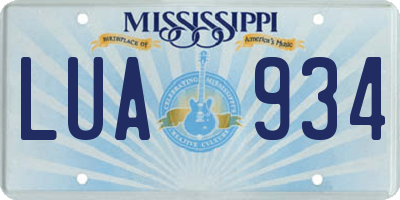 MS license plate LUA934