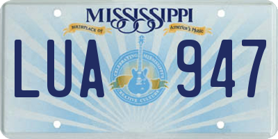 MS license plate LUA947