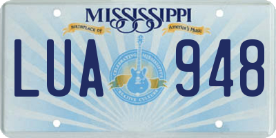 MS license plate LUA948