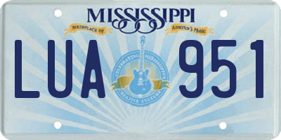 MS license plate LUA951