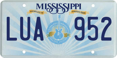 MS license plate LUA952