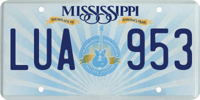 MS license plate LUA953