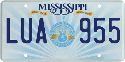 MS license plate LUA955