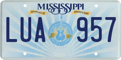 MS license plate LUA957
