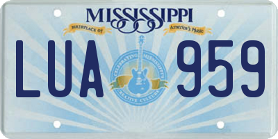MS license plate LUA959