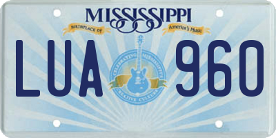 MS license plate LUA960