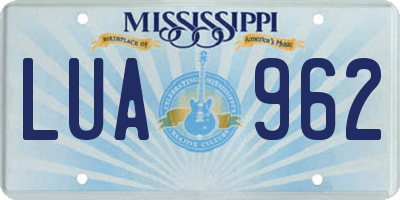 MS license plate LUA962