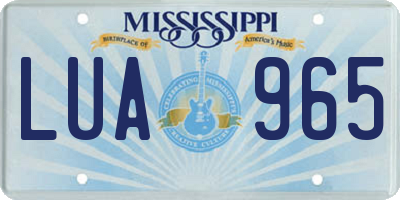 MS license plate LUA965