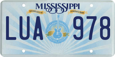 MS license plate LUA978
