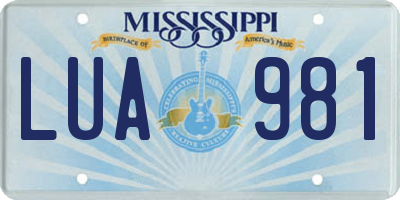 MS license plate LUA981