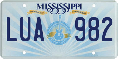 MS license plate LUA982