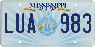 MS license plate LUA983