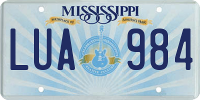 MS license plate LUA984
