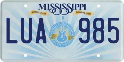 MS license plate LUA985