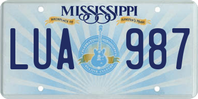 MS license plate LUA987