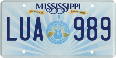MS license plate LUA989