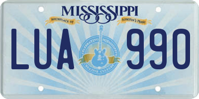MS license plate LUA990