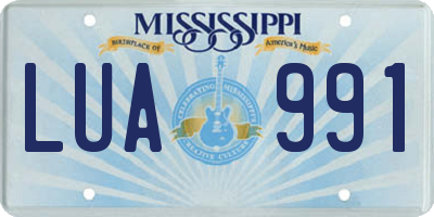 MS license plate LUA991