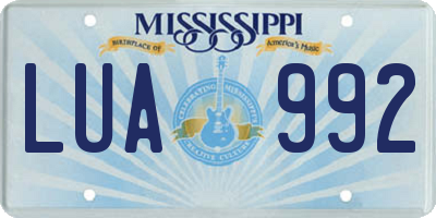 MS license plate LUA992